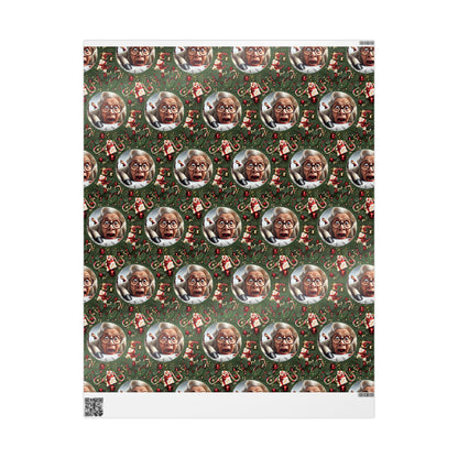 Funny Grandma Vs Reindeer Wrapping Paper