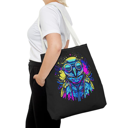 Cyberpunk Owl Tote Bag (Black)