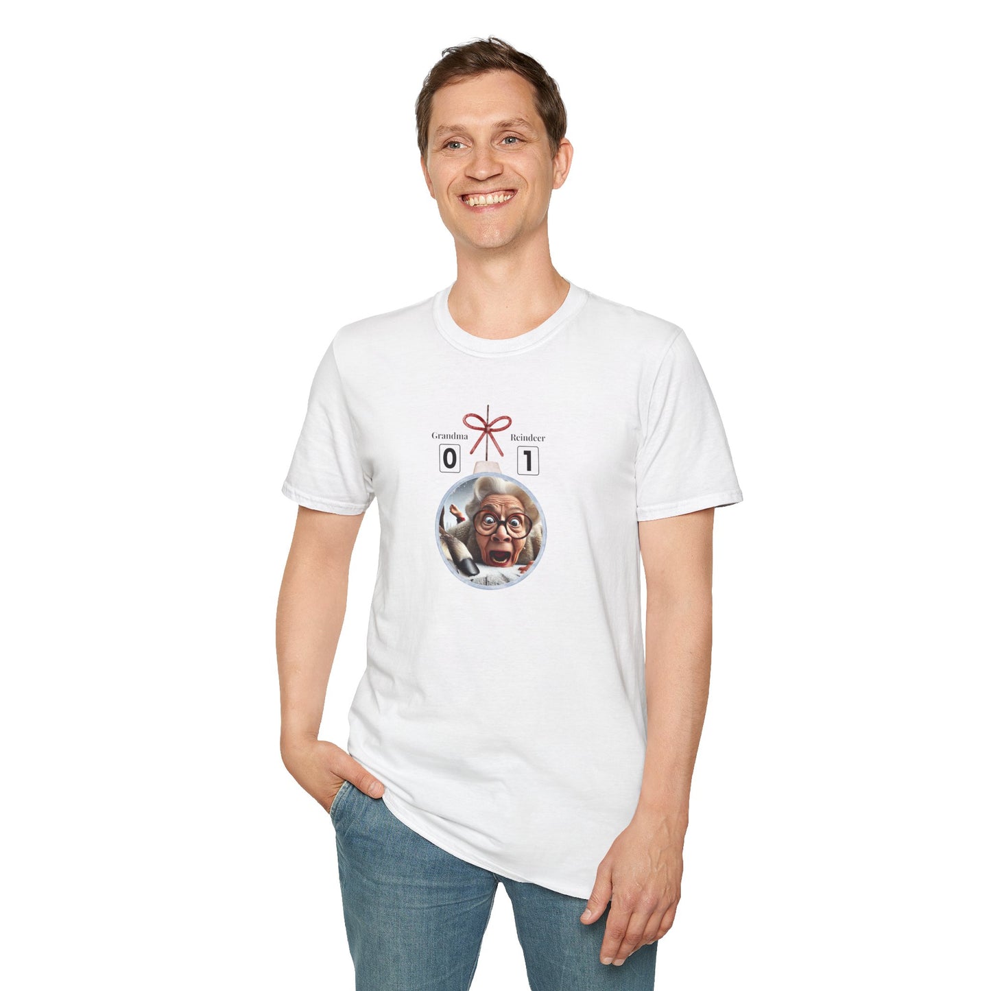 Funny Grandma Vs Reindeer Christmas T-Shirt