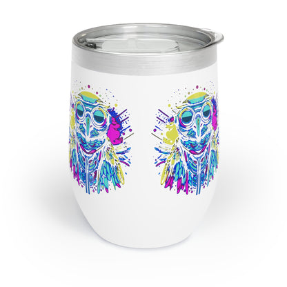 Cyberpunk Owl Chill Wine Tumbler