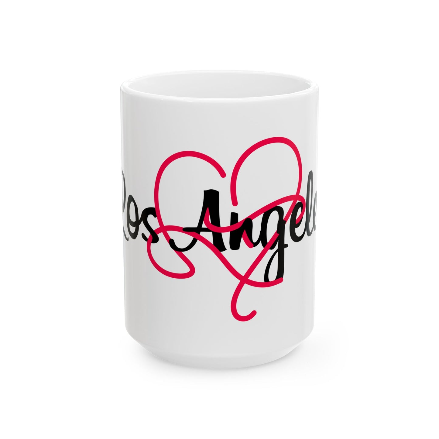 Los Angeles Heart Ceramic Mug, Perfect for Coffee Lovers, Souvenir Gifts, Home Decor, Heart Design, Travel Memento