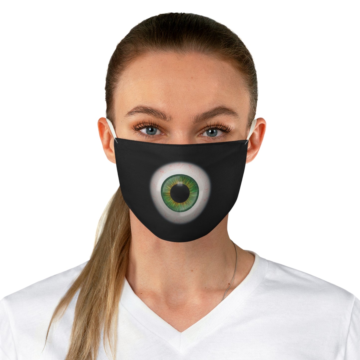 Green Monster Eyeball Fabric Face Mask