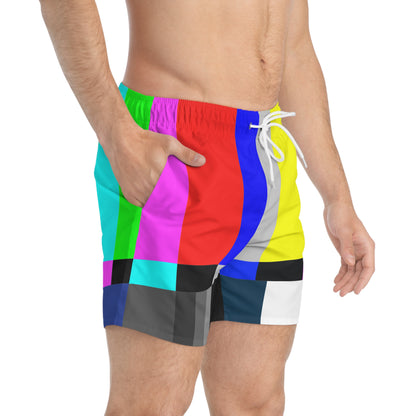 TV Color Bars Swim Trunks