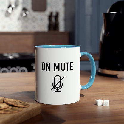 On Mute Two-Tone Coffee Mugs, 11oz