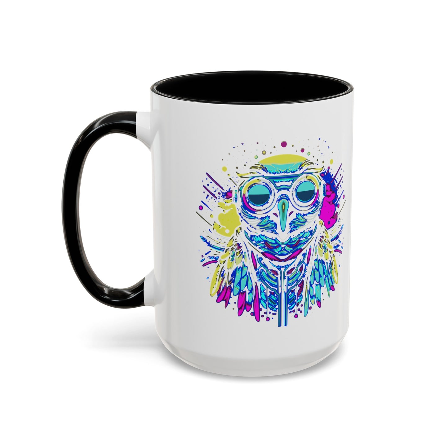 Cyberpunk Owl Accent Coffee Mug (11, 15oz)