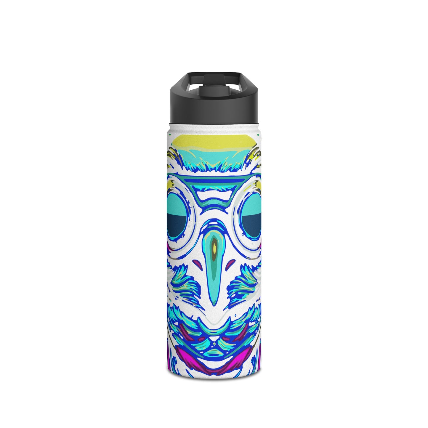 Cyberpunk Owl Stainless Steel Water Bottle