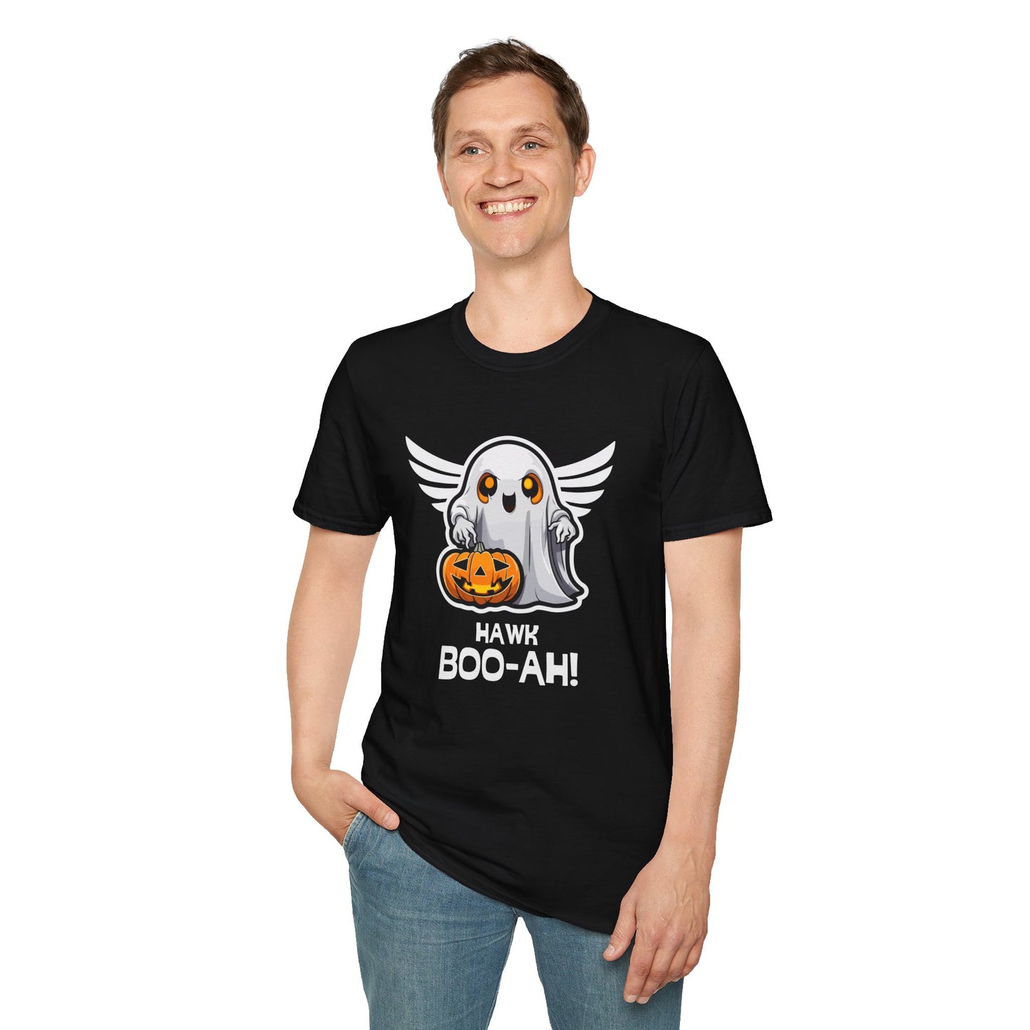 Hawk Boo-Ah! Ghost Unisex Softstyle T-Shirt