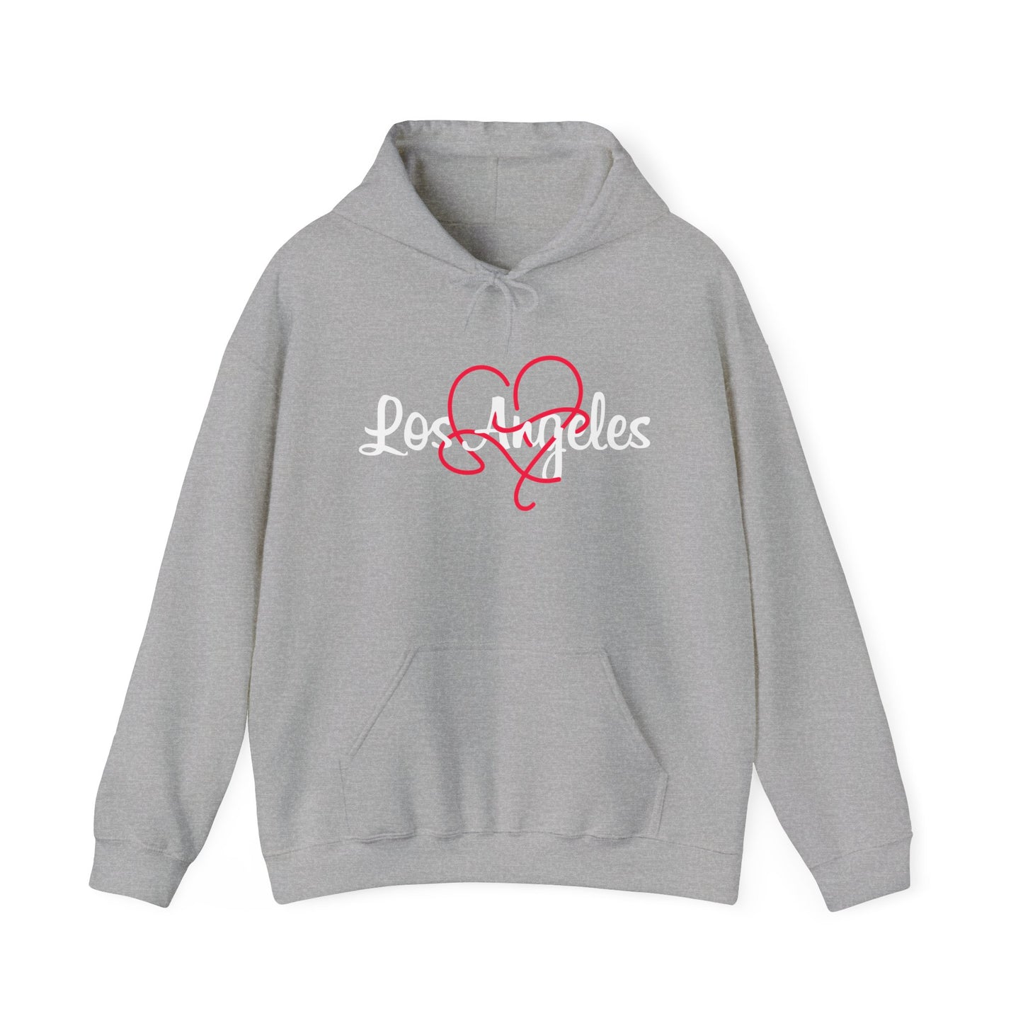 Los Angeles Heart Hooded Sweatshirt, Cozy Unisex Hoodie, Urban Fashion, Streetwear Gift, Casual Wear, Perfect for Fall & Winter