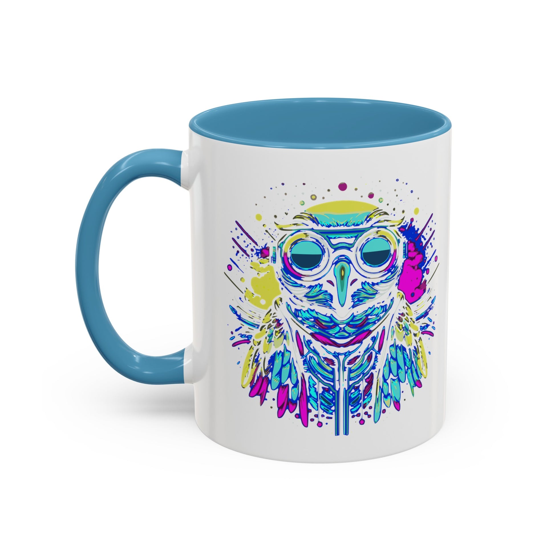 Cyberpunk Owl Accent Coffee Mug (11, 15oz)