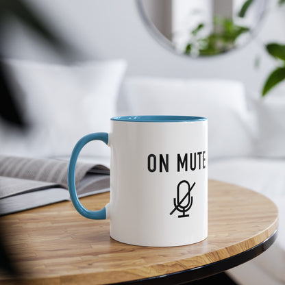 On Mute Two-Tone Coffee Mugs, 11oz